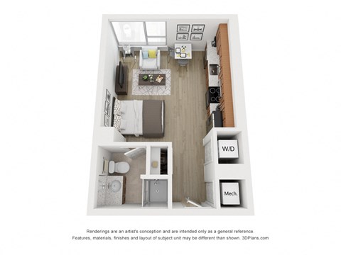S1 Floor Plan at South Falls Tower, Richmond, VA